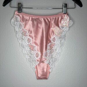 NWT Vintage Victoria’s Secret Gold Label High Cut Satin Lace Sissy Tap Panty